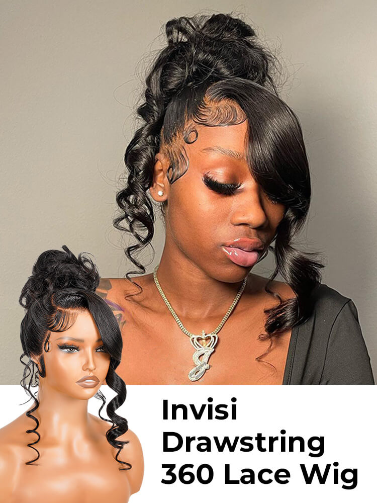 360 drawstring wig - CR-007