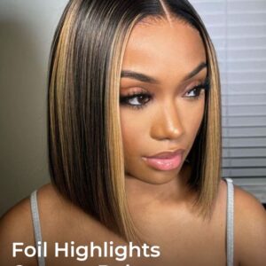 Highlighted blunt bob style reference CR-009