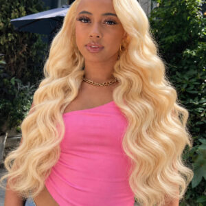 Blonde lace-front wig style reference CR-016