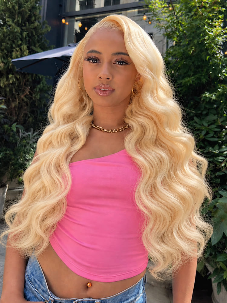 Blonde lace-front wig - CR-016