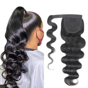Wrap-around curly ponytail style reference CR-028