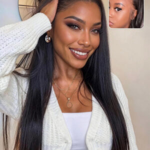 Straight glueless wig style reference CR-001