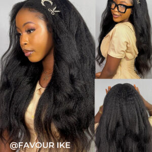 Kinky straight U-part wig style reference CR-017