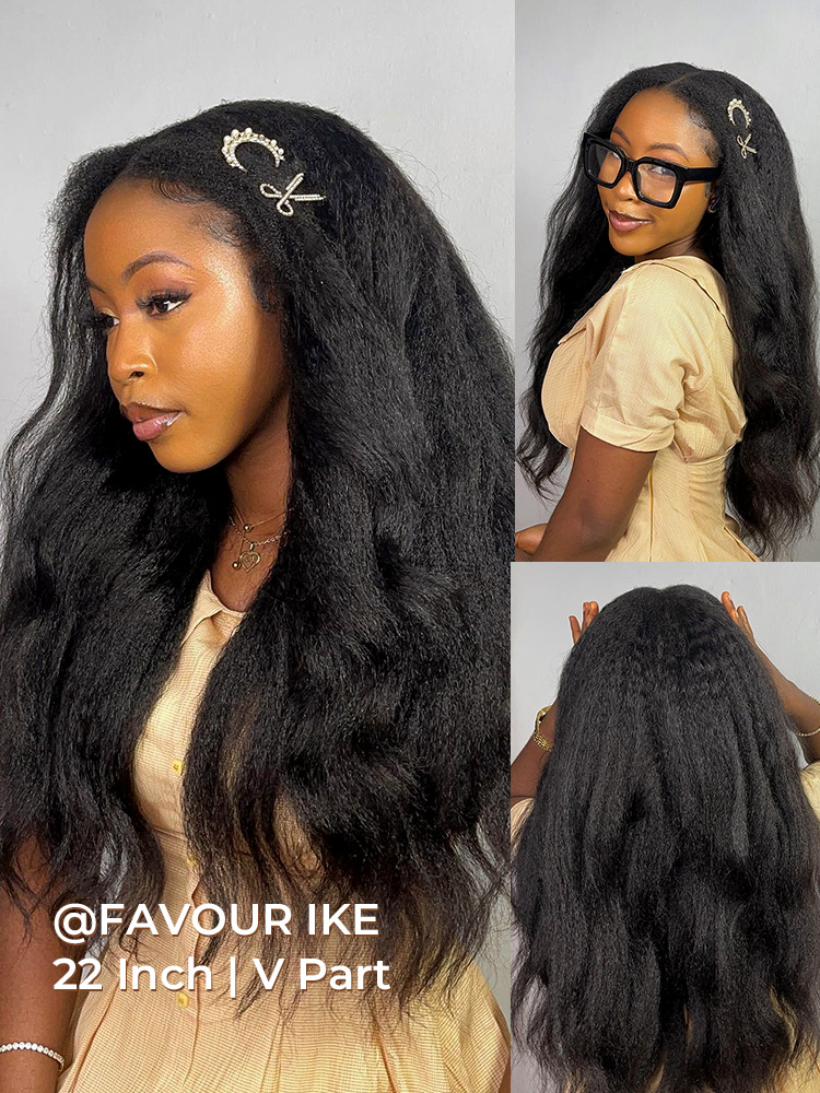 Kinky straight U-part wig - CR-017